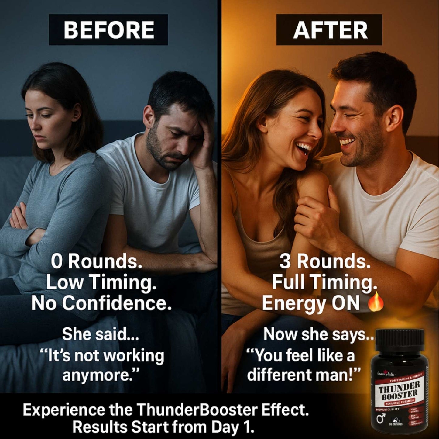 Before after stamina and performance confidence support ThunderBooster