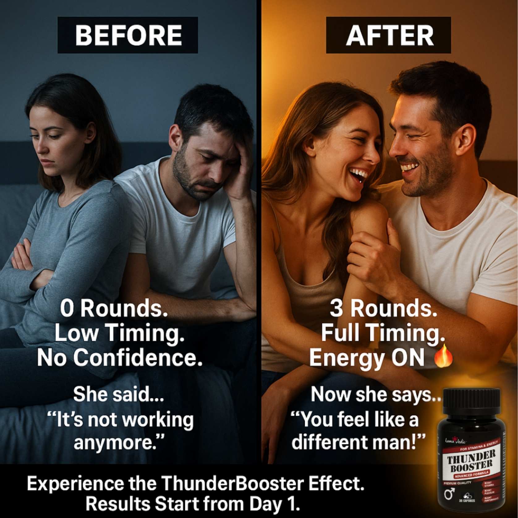 Before after stamina and performance confidence support ThunderBooster