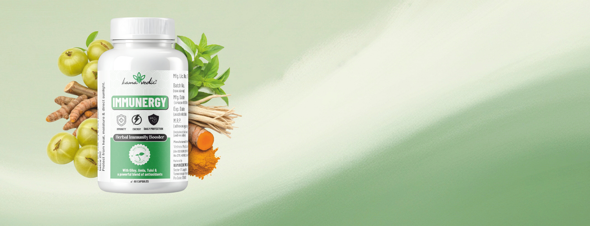 Supplement bottle labeled 'IMMUNEZY' with a green background