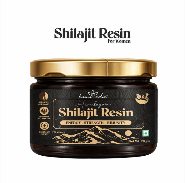 Kamavedic Shilajit Resin for Women — iron-rich Himalayan formula for hormonal balance energy and glow India