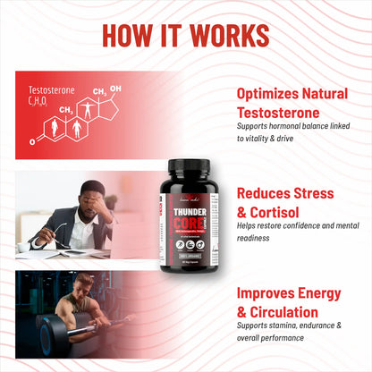 ThunderCore — testosterone support and stress reduction Ayurvedic supplement for men India