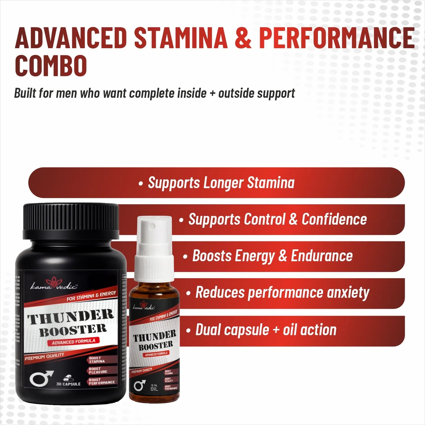 ThunderBooster Combo benefits — advanced stamina, performance and confidence support for men