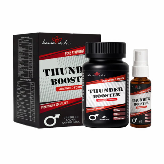Kamavedic ThunderBooster Ayurvedic timing tablet and oil combo for men stamina India