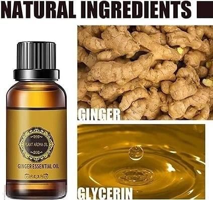 Belly Drainage Ginger Oil, Lymphatic Drainage Ginger Oil, Slimming Tummy Ginger Oil, Ginger Essential Oil for Swelling and Pain Relief, Care for Skin (10ML)
